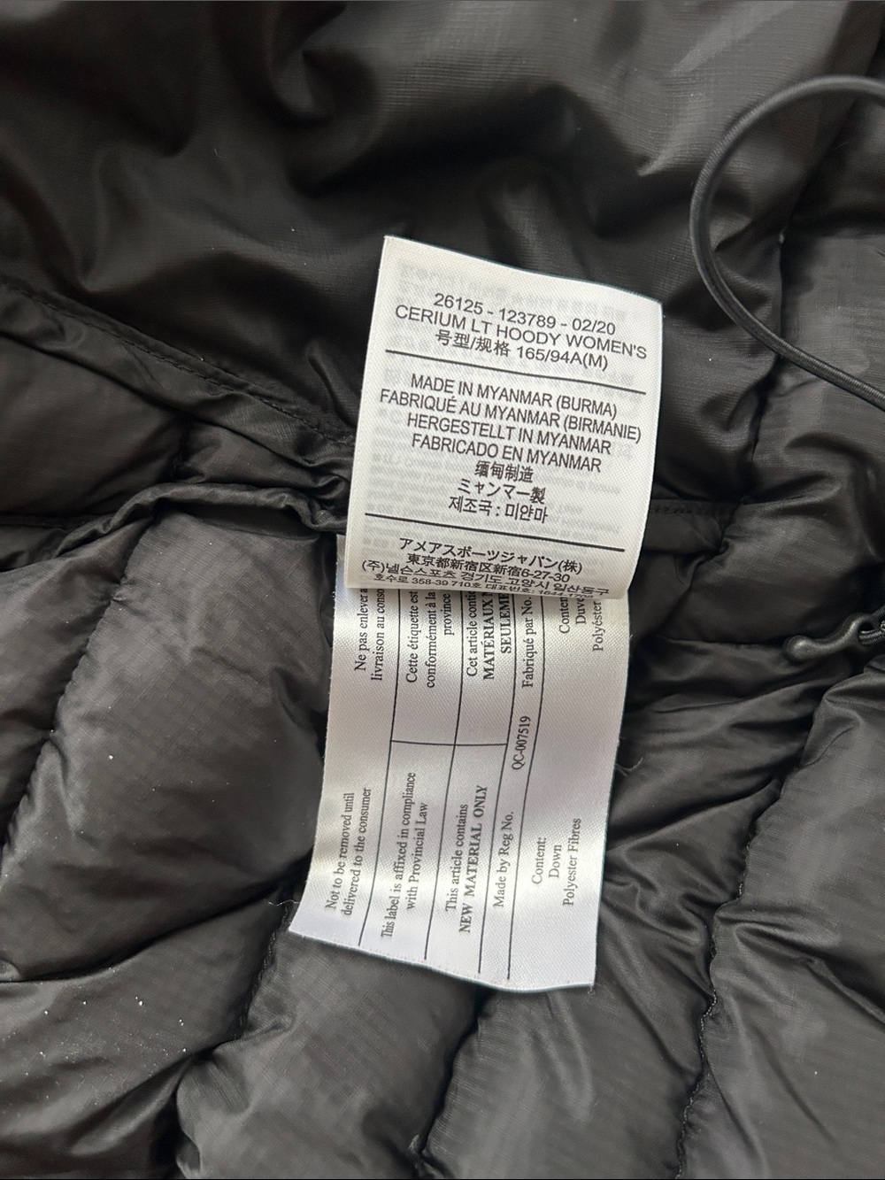 Arc'teryx Women's Black Quilted Hooded Puffer Jacket -cerium style - Picture 7 of 7